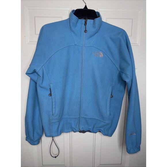 The North Face Fleece Jacket Women’s Small Sweater Full Zip Windwall Light Blue - Picture 1 of 15